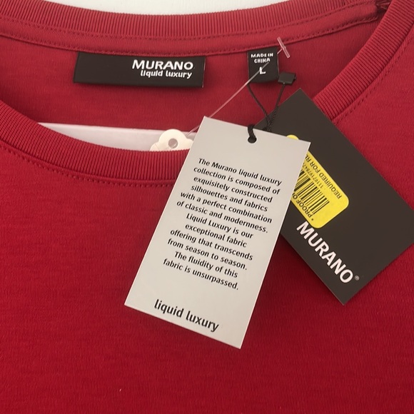 Murano Men’s Liquid Luxury Short Sleeve T-Shirt/L Maroon/has tags - Picture 2 of 5